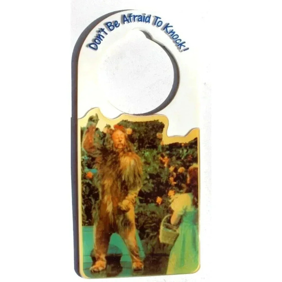Vintage 1989 The Wizard of Oz DON'T BE AFRAID TO KNOCK Door Hanger - Picture 1 of 2